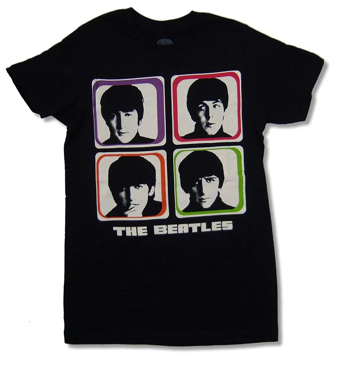 Beatles Color Blocks Men's Slimfit T-Shirt, Black (2X)