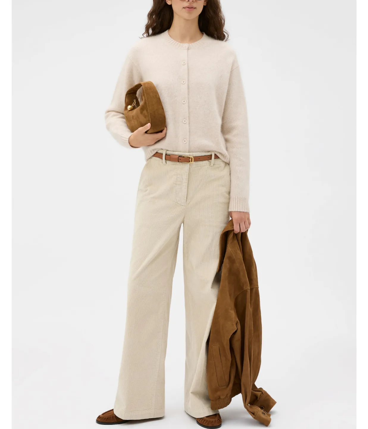 Cashmere Blend Cardigan in Pale Sherbet