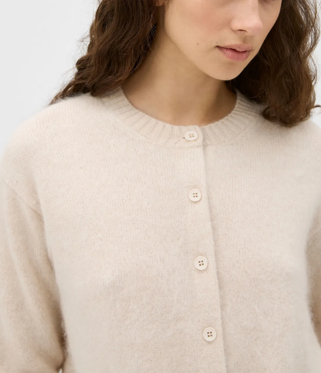 Cashmere Blend Cardigan in Pale Sherbet