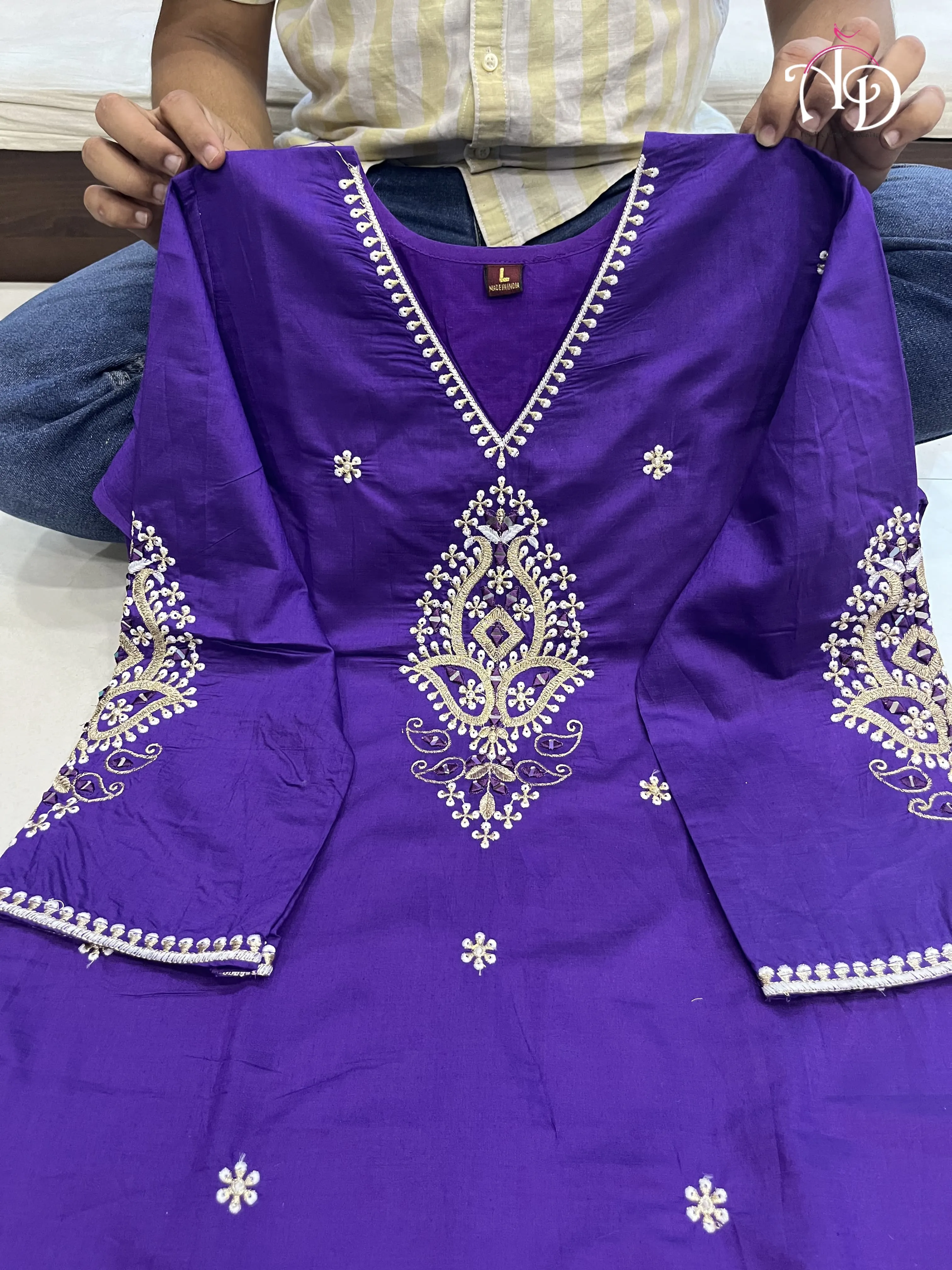 Designer Party Wear Purple Cotton Silk Salwar Suit