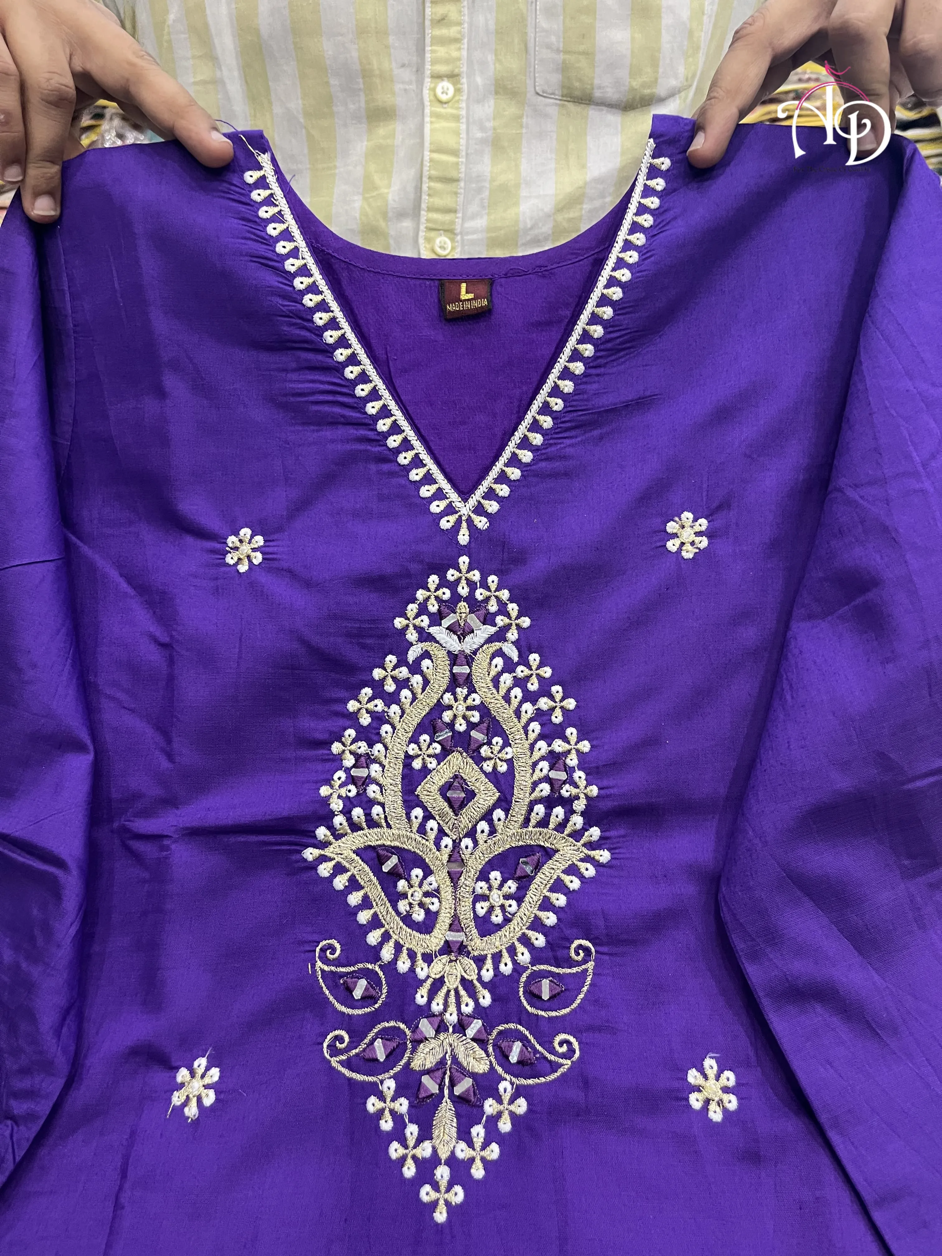 Designer Party Wear Purple Cotton Silk Salwar Suit