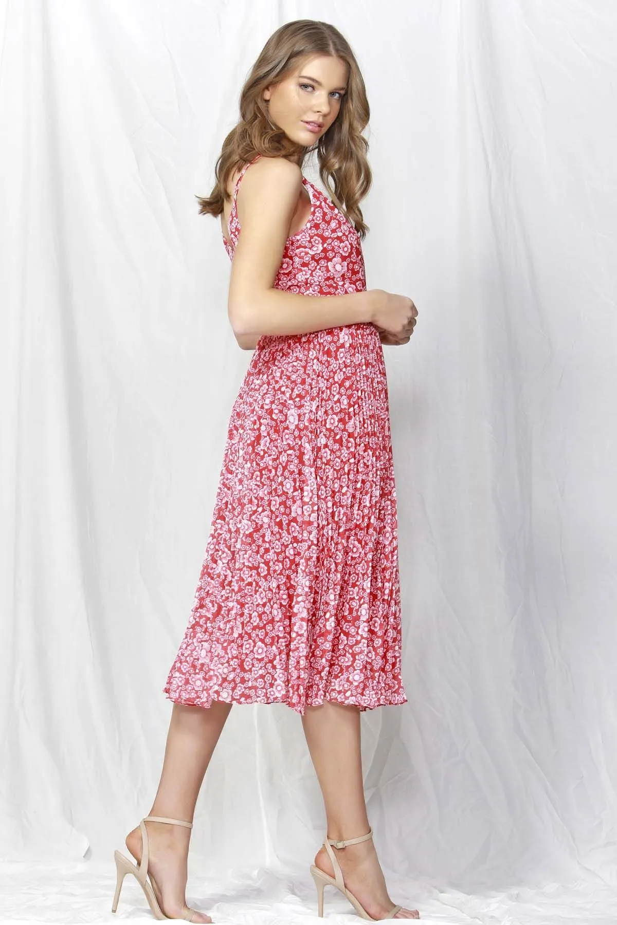 Fate   Becker Lille Pleated Wrap Dress in Positano Print