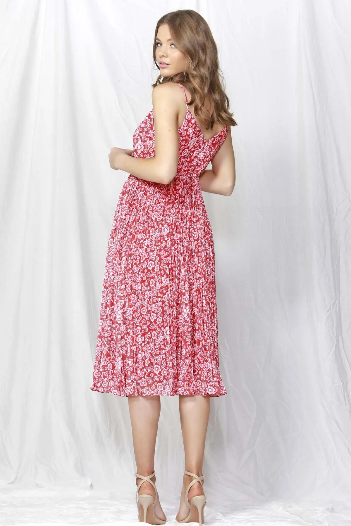 Fate   Becker Lille Pleated Wrap Dress in Positano Print