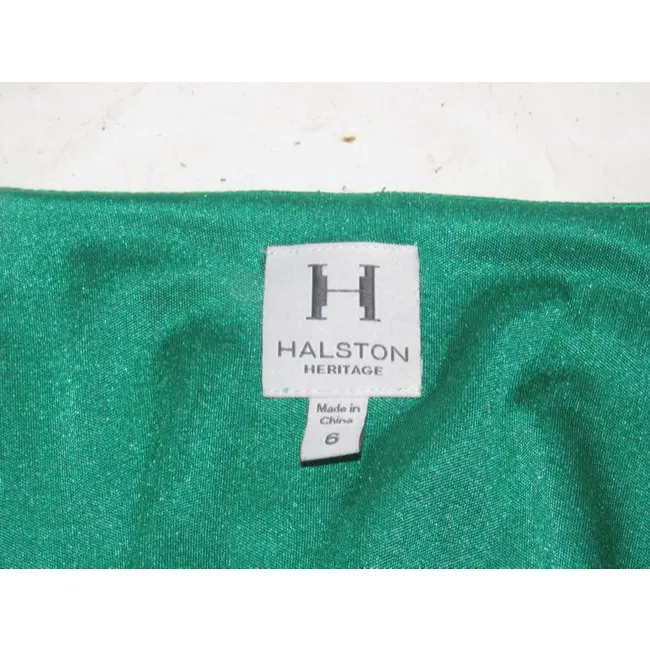 Halston Rich Emerald Green Mid Length Night Out Dress