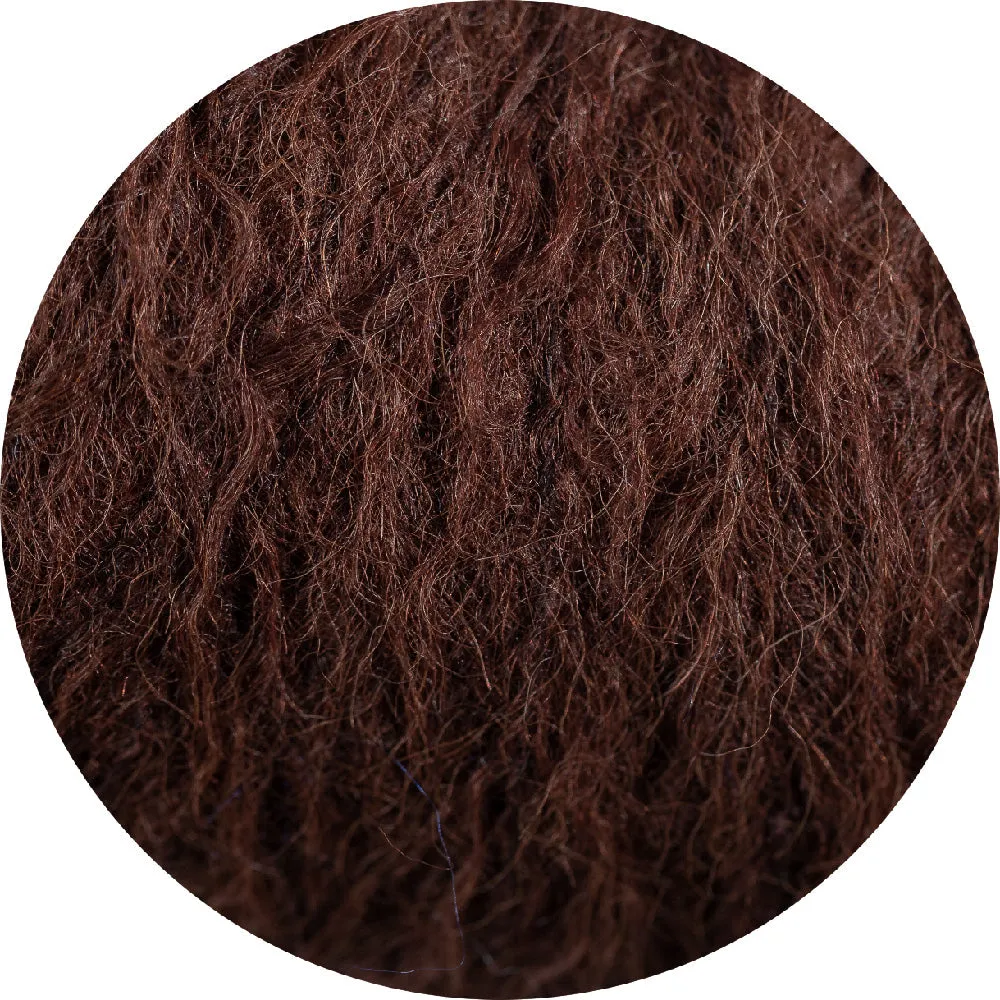 Hand loom sweater detachable collar (Alpaca) Cognac brown