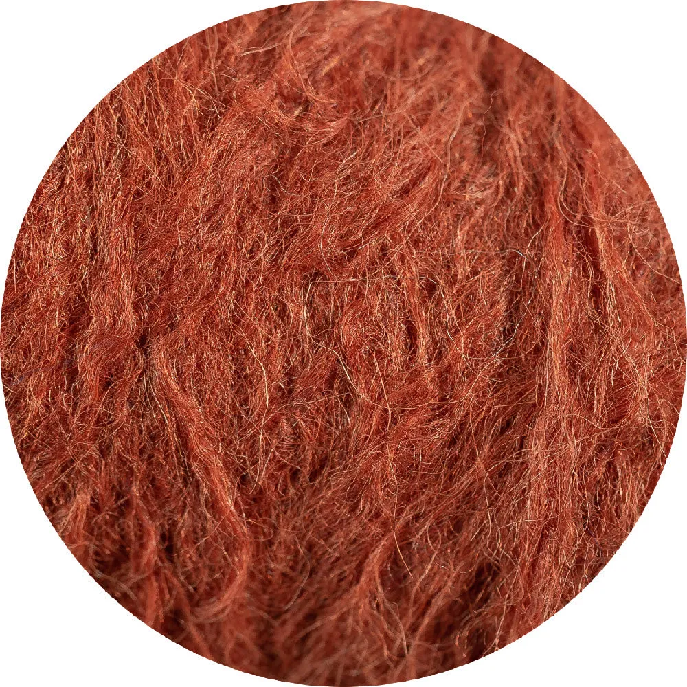 Hand loom sweater detachable collar (Alpaca) Cognac brown