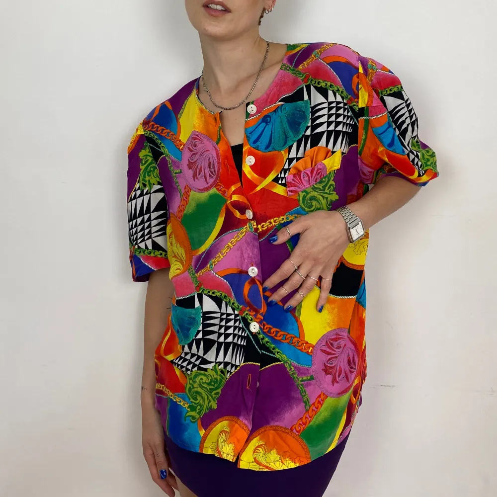 Multicoloured Printed Blouse - M/L