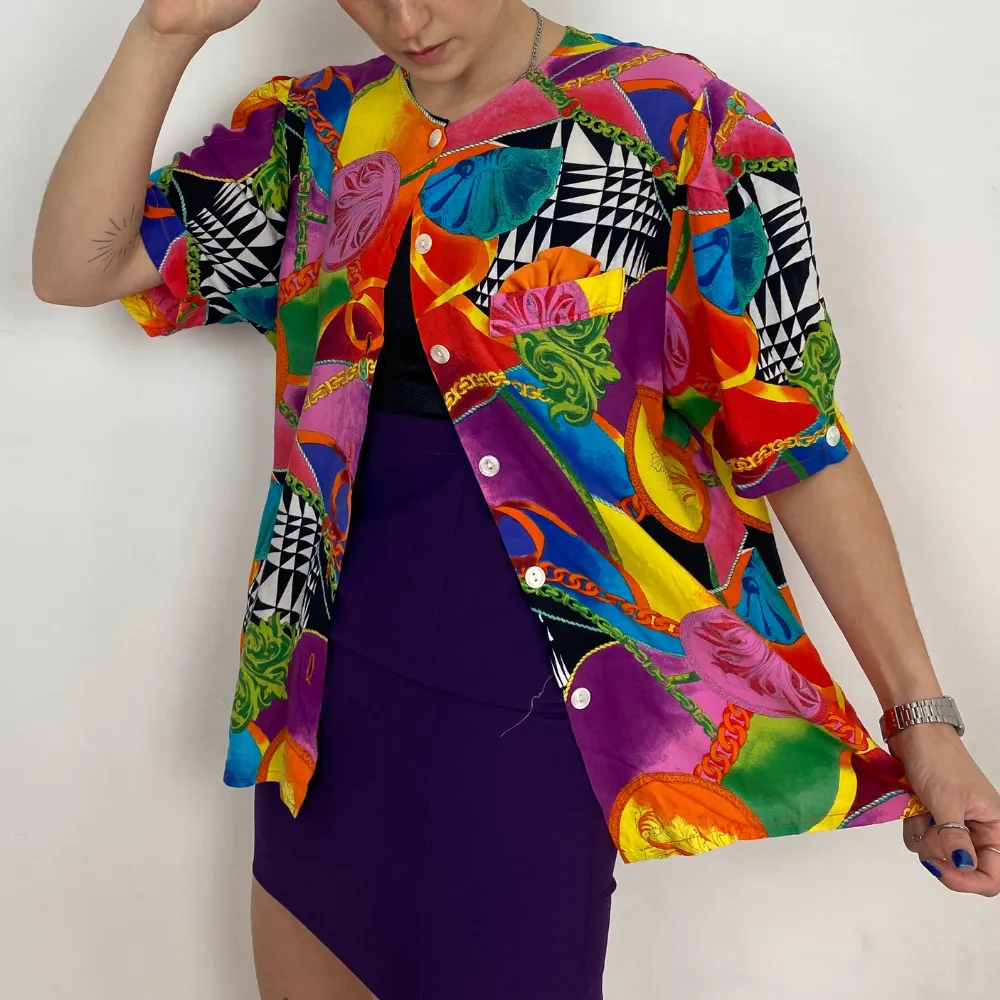 Multicoloured Printed Blouse - M/L