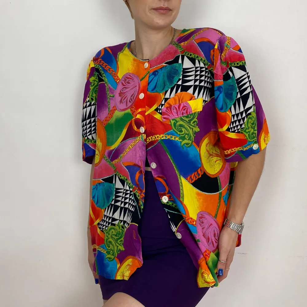 Multicoloured Printed Blouse - M/L