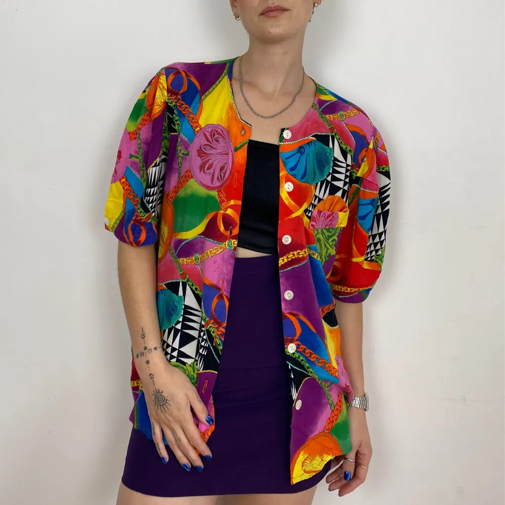 Multicoloured Printed Blouse - M/L