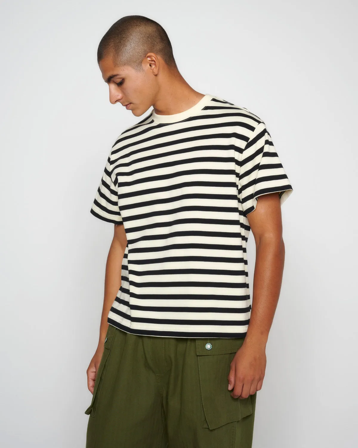 Organic Striped T-shirt - Black