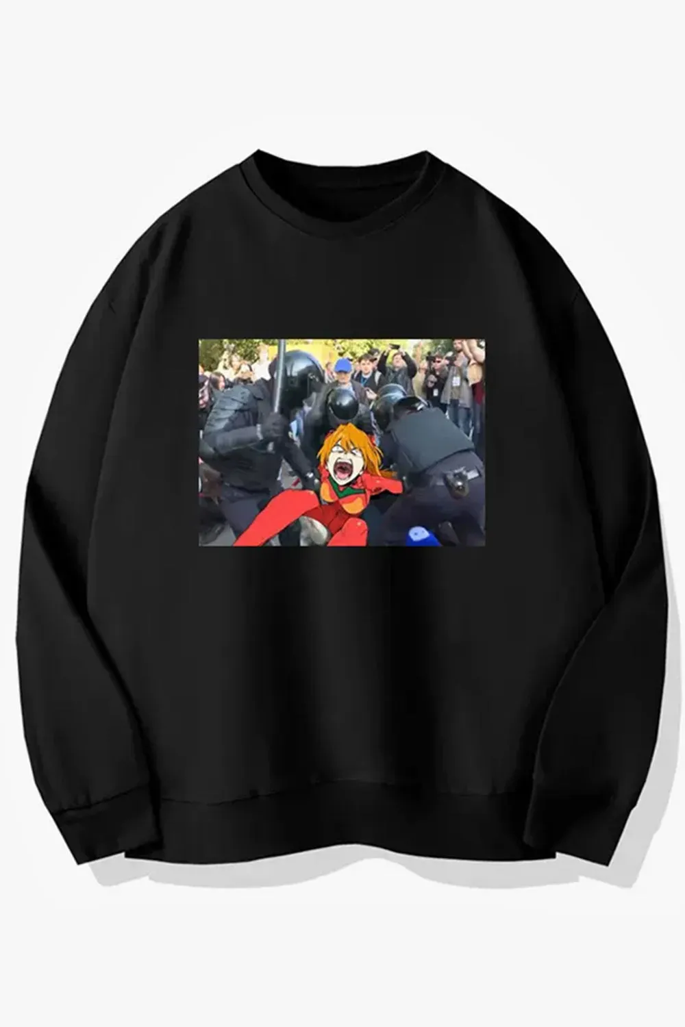 Police Detained Asuka Langle in Riot Sweatshirt Animecore