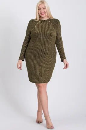 Semi-Formal Striped Metallic Dress