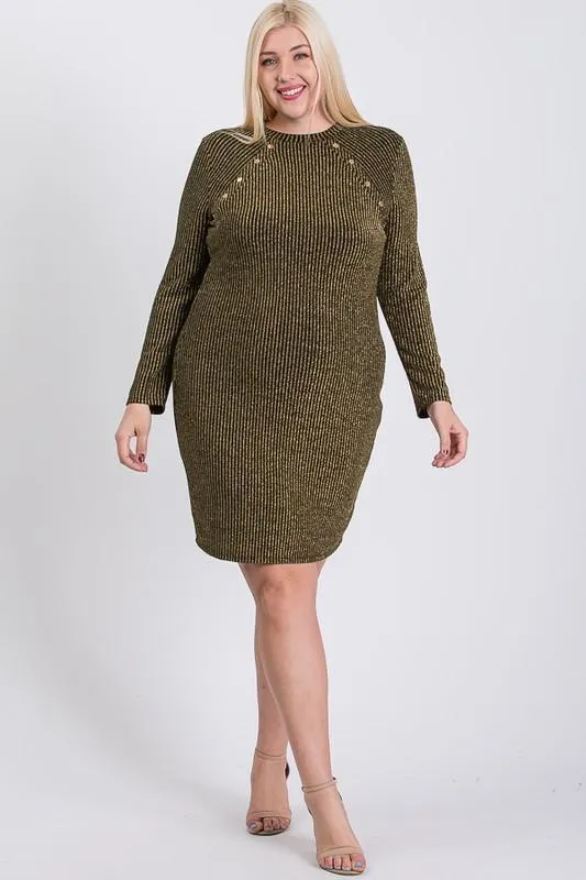 Semi-Formal Striped Metallic Dress