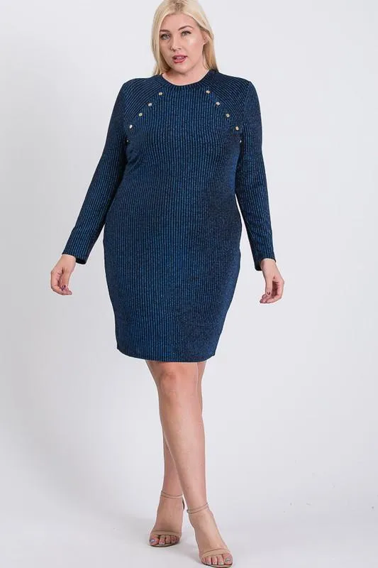 Semi-Formal Striped Metallic Dress
