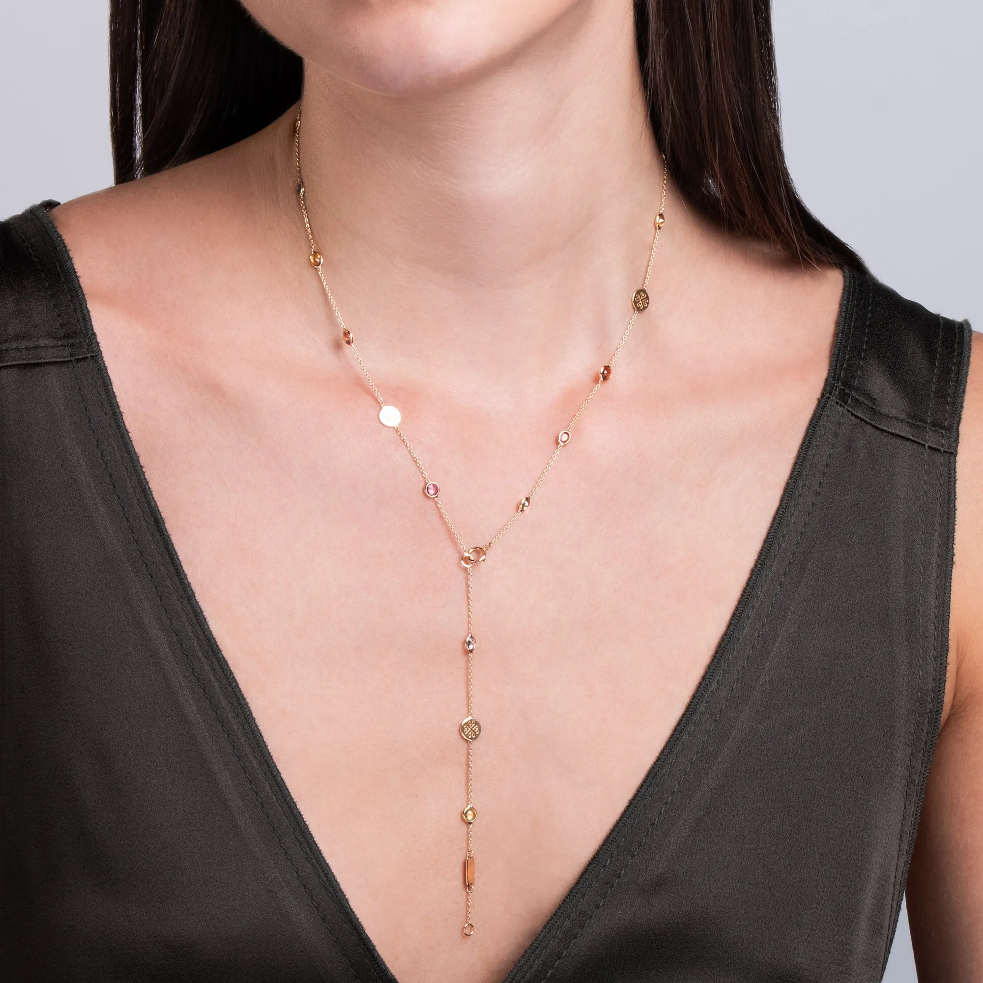 Signature Gem Necklace, Multicolor Sapphire, Mid-Length