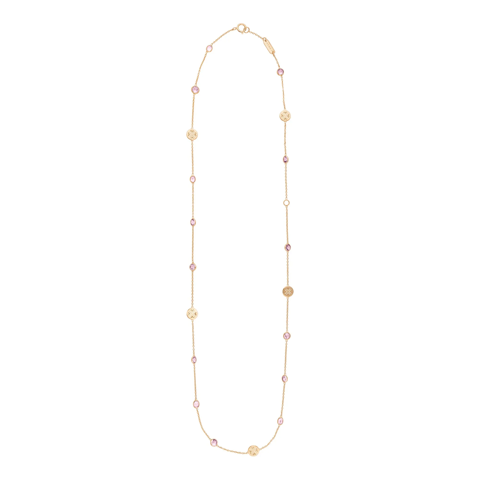 Signature Gem Necklace, Pink Tourmaline, Mid-Length
