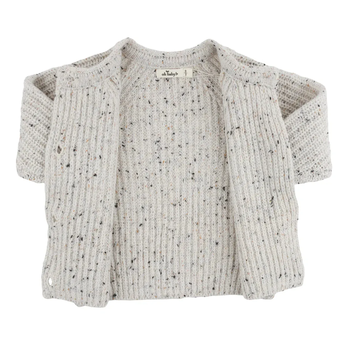 Speckle Knit Roll Neck Cardigan