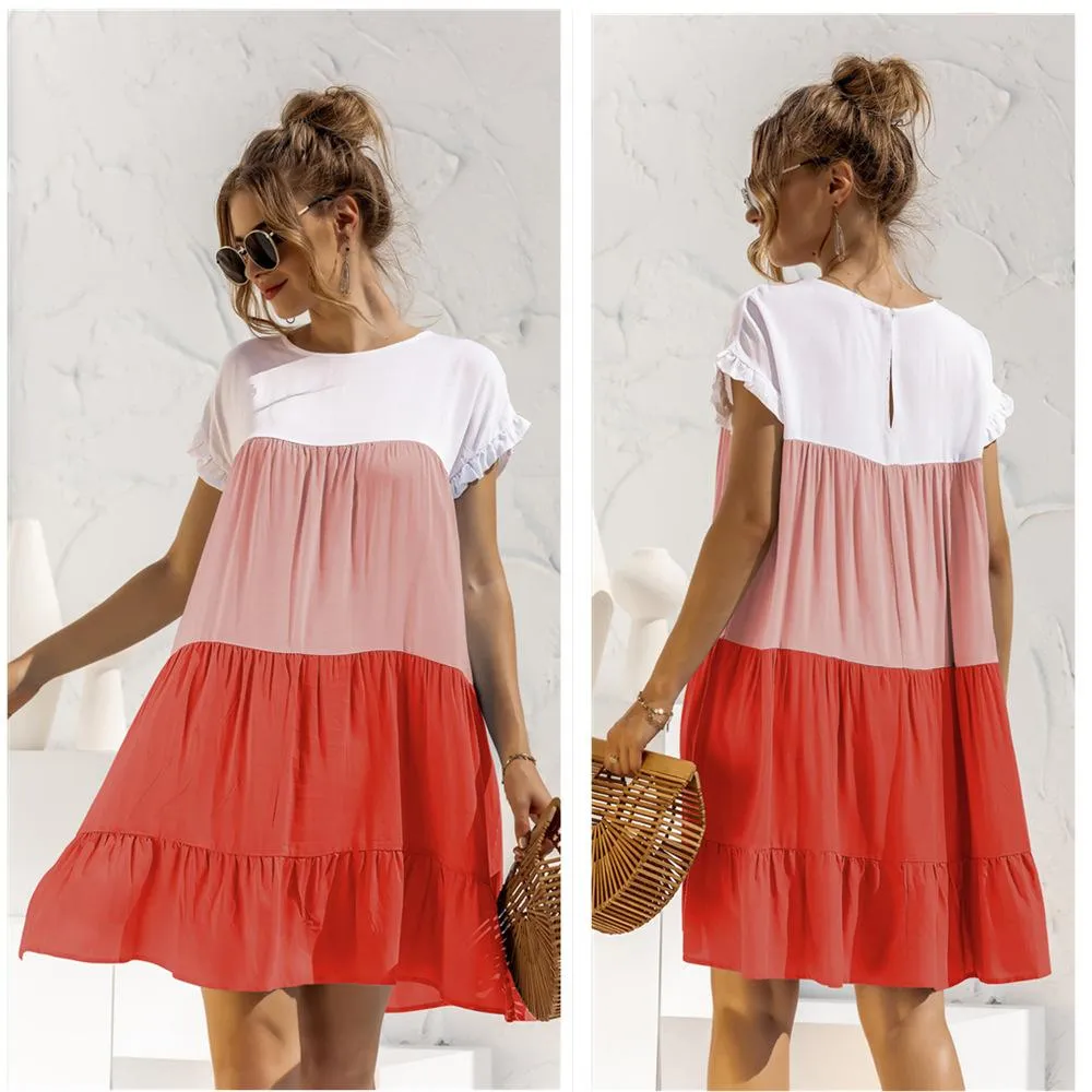 Summer Leisure Ruffled Daily Short Dresses