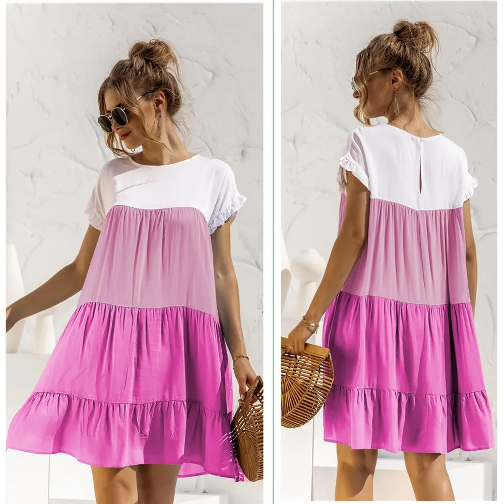 Summer Leisure Ruffled Daily Short Dresses