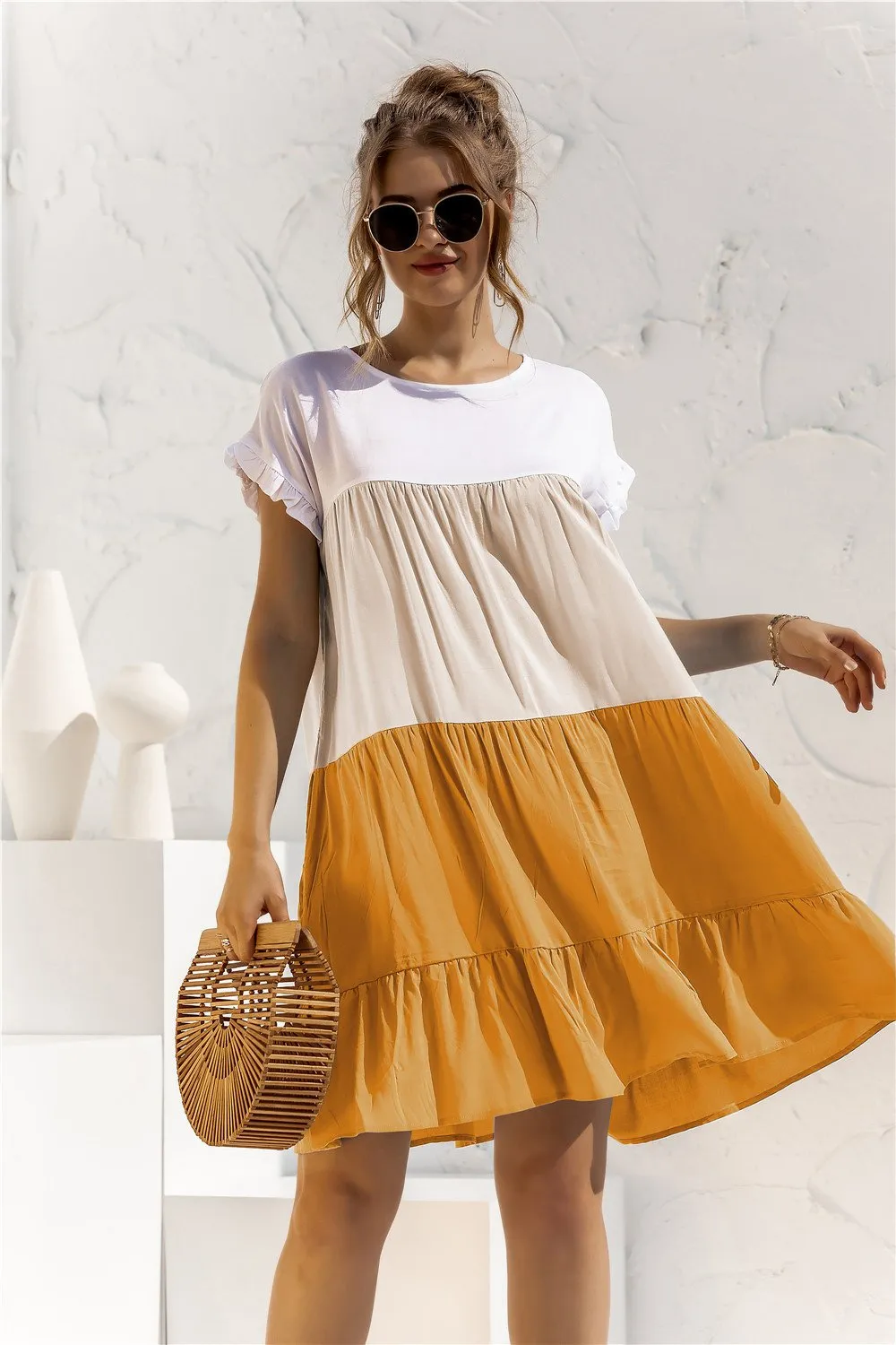 Summer Leisure Ruffled Daily Short Dresses