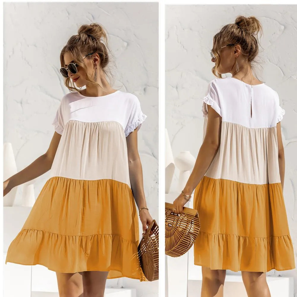 Summer Leisure Ruffled Daily Short Dresses