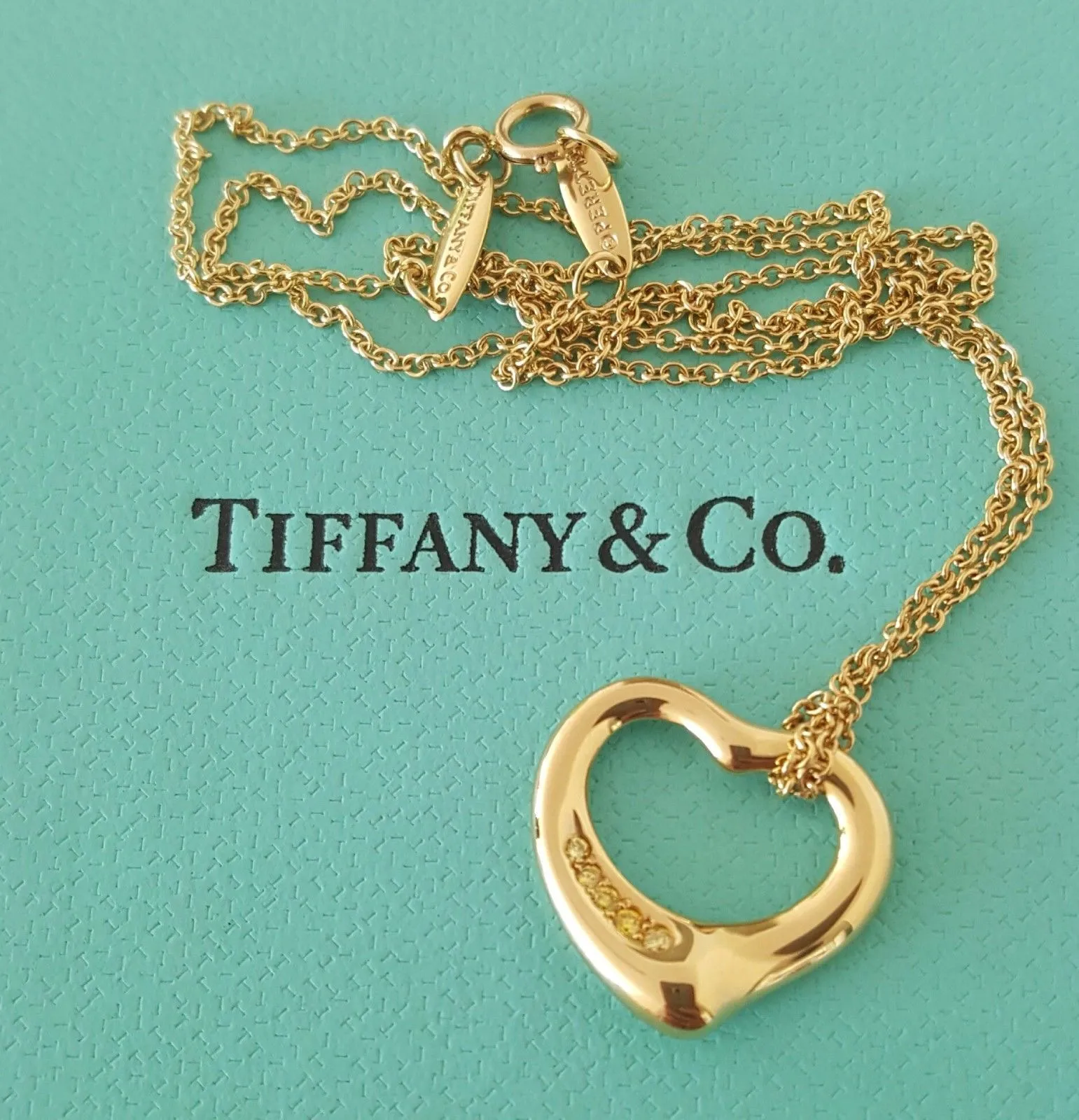 Tiffany & Co. Yellow Diamond & 18k Yellow Gold 'Small' Heart Pendant/Necklace