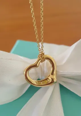 Tiffany & Co. Yellow Diamond & 18k Yellow Gold 'Small' Heart Pendant/Necklace