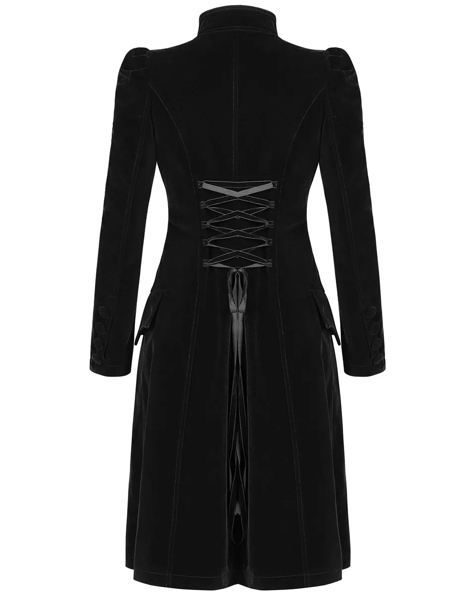 WY-1306 Womens Vespertine Mid-Length Coat - Black